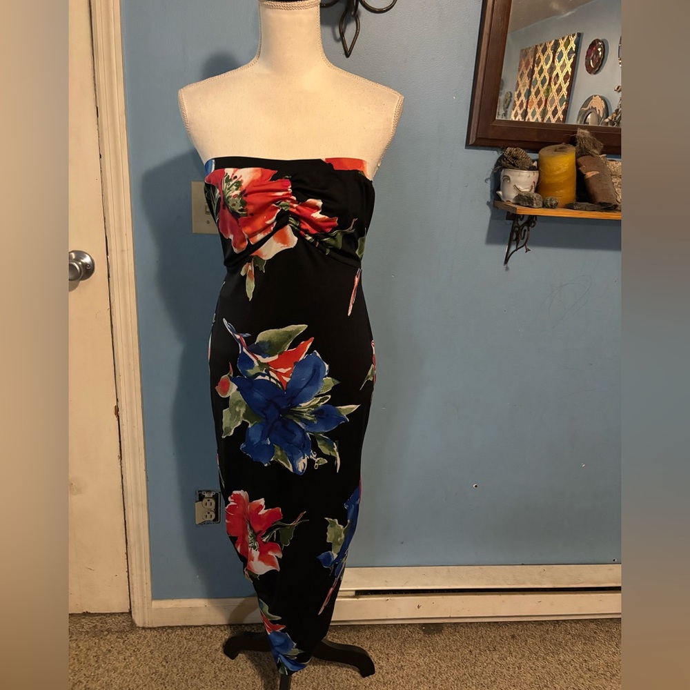 Venus, Strapless, Floral, Maxi Dress